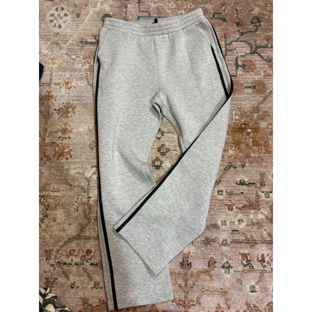 Joh. Womens Heather Gray Side Stripe Straight Leg Lounge Pants Size L